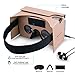 Google Cardboard, Splaks 3D VR Virtual Reality Glasses V2 with Sucker Head Strap Forehead Pad Nose Pad and Big Lens for Android and Apple Device Up to 6 Inch Easy Setup DIY Kit-Brown