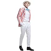 Haikyuu Men Jolly Holiday Costume Cosplay Rainbow Striped Suit with Hat Glove Vintage Outfit Party Halloween