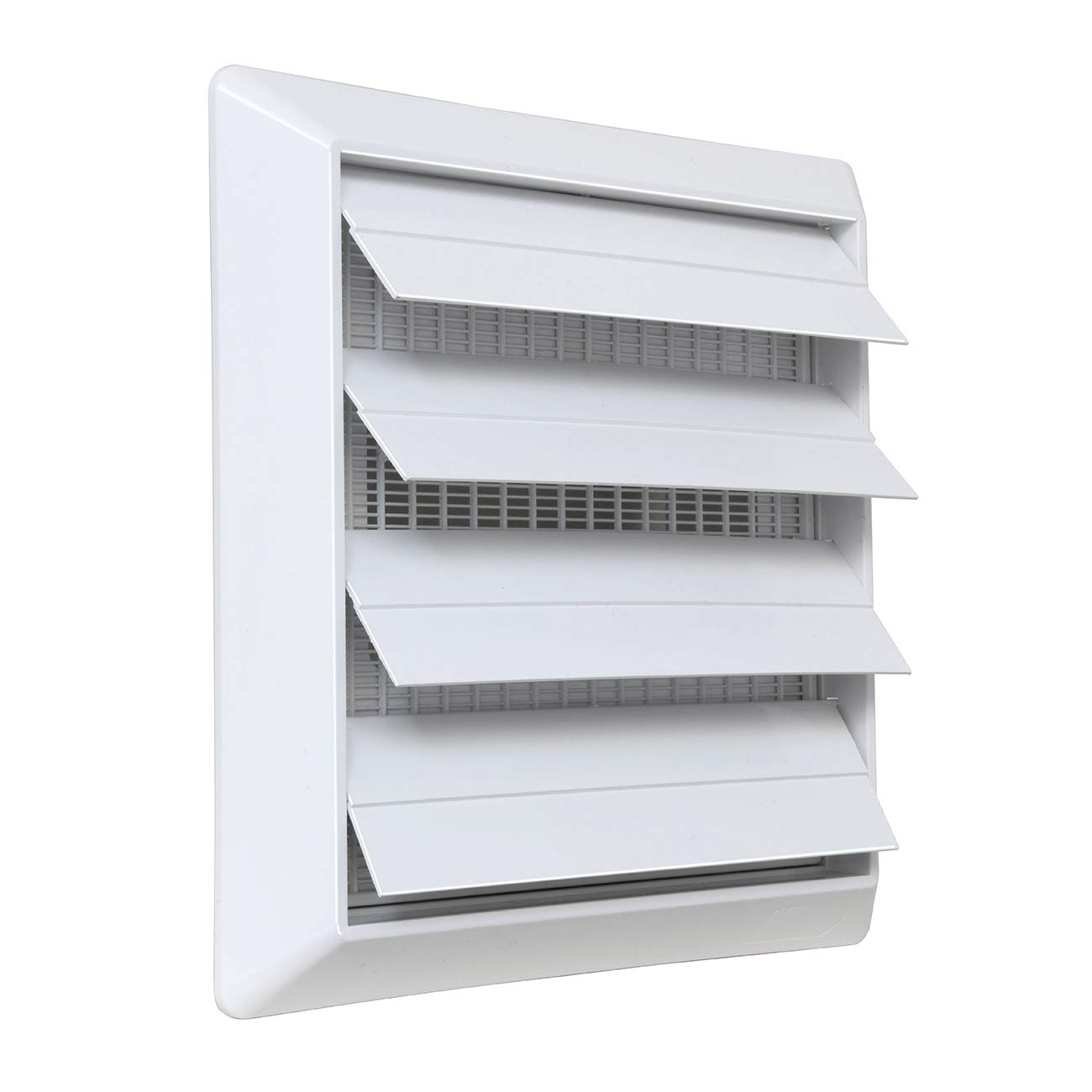 La Ventilazione S19100RB Overlay Ventilation Grille ABS White with Gravity Wings and Insect Net Dimensions 185 x 185 mm