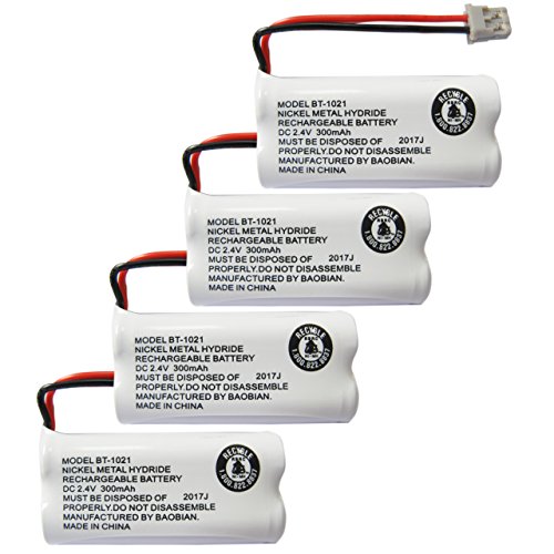BT-1021 BT-1016 BT-1008 BT-1025 Handset Cordless Telephone Battery BAOBIAN BBTG0847001 BBTG0798001 Cordless Phone Battery for Uniden BT1021 BT1008 BT1016 BT1025 Empire CPH-515B Phone (Pack of 4)