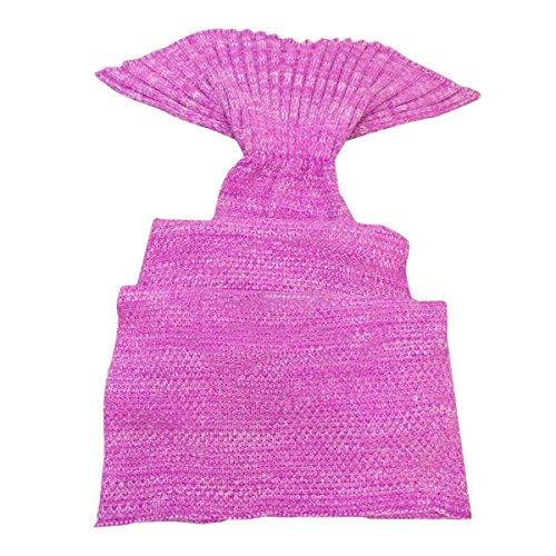 Mermaid Tail Blanket for Adults / Teens by AIQI - Feet Go in Fins - All Season Knitted Soft Cozy Sofa Bed Sleeping Bag, Ideal for a Gift (70.8 34.5 inch) (Pink)