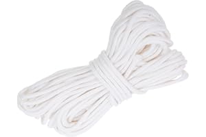 NUOBESTY Cotton Round Oil Lamp Wicks 6mm Diameter 3 Meters for Kerosene Lanterns Indoor Olive Oil Lamps