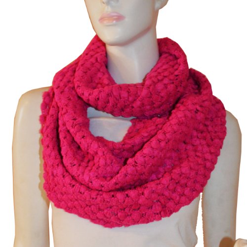 SCARF_TRADINGINC Bubble Texture Infinity Scarf (Hotpink)