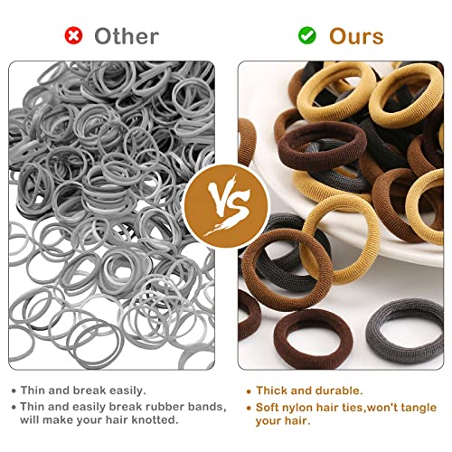 200Pcs Baby Hair Ties, Elastic Toddler Hair Ties, Multicolor Small Seamless Rubber Hair Bands Ponytail Holders for Infants Girls and Kids