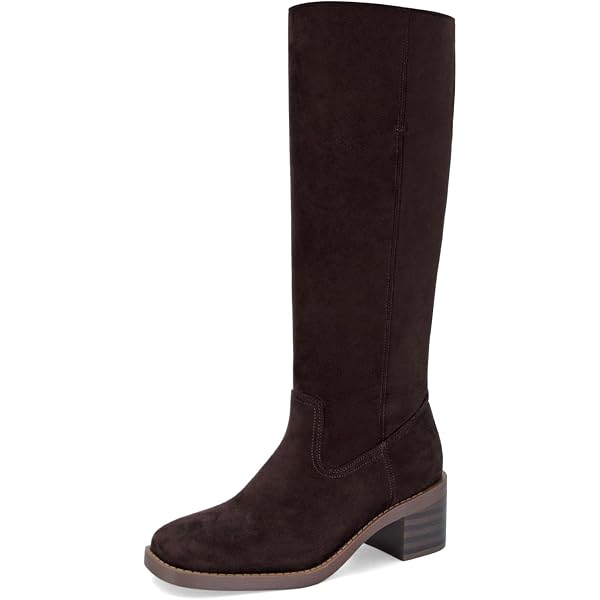 MRKEWUNEY Women's Fashion Knee High Boots With Block Heel - 9cm Heel, 39cm Shaft