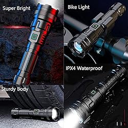 TIMTOME Rechargeable Flashlight, LED High Lumens