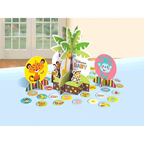 Cute Animal Fisher-Price Baby Welcome Baby Neutral, Unisex, Boy or Girl  Baby Shower Party Table Decoration Kit Party Supply 27 PCS Baby Shower