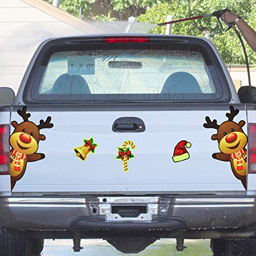 Bright Reflective Merry Christmas car Magnet Decorations Set,Jumbo Waving Reindeer Car Magnet Reflective Decal for Car Fridge Garage Mailbox Vehicle Truck Xmas Holiday Décor(Waving Reindeer), 5pack - Thumbnail 6