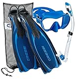 Cressi Reaction EBS Adjustable Mask Fin Dry Snorkel Scuba Gear Set