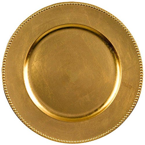 Round Metallic Gold Plastic Charger| 14