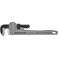 Truper 12" (30cm) 1 1/4" (32mm) Aluminum Pipe Wrench - Forged Chrome-Moly Steel Jaws, I-Beam Handle Design, Light & Strong, 50% of the Weight