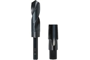 RURITKIT 3/4-14 NPT Pipe Tap and 59/64" drill Set, Carbon Steel Hand Threading Plumbing Tap Set for Plumbers Mechanics DIY Thread cutting tools