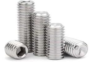 QBJFY 50 Pcs M5-0.8x8mm Hex Socket Head Cup Point Set Screws, Allen Head Grub Screw, Internal Hex Drive Headless Set Screw, 304 Stainless Steel,for Bathroom Fixtures, Door Knobs, Faucets, Plumbing