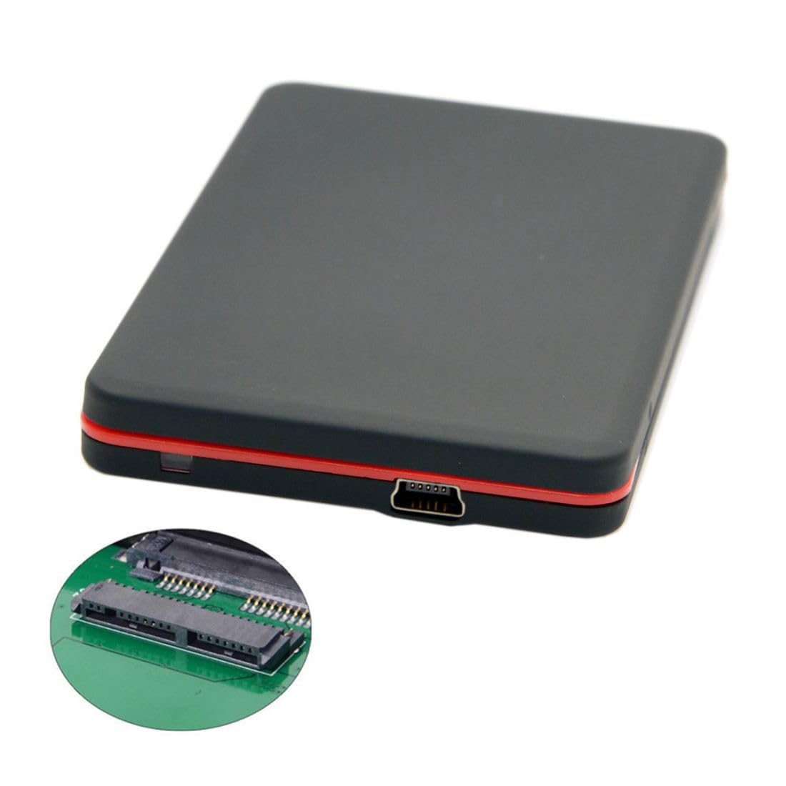 CY 1.8 inch Micro sata 16pin 7+9 SSD to USB 3.0 External Hard Disk Enclosure Black