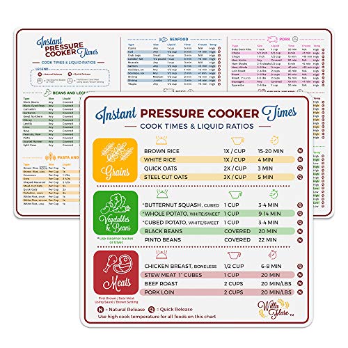 Electric Pressure Cooker Cook Times Quick Reference Guide Compatible with Instant Pot | Instapot Accessories Magnetic Cheat Sheet Magnet Set | Insta Pot Sticker and Decal Alternative | Made in the USA