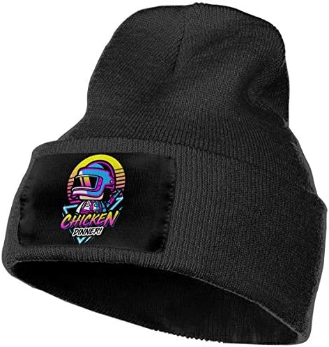 Eoinch Mens & Womens PUBG Skull Beanie Hats Winter Knitted Caps Soft Warm Ski Hat Black