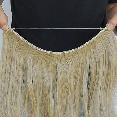 Secret Halo Hair Extensions Flip in Curly Wavy Hair Extension Synthetic Women Hairpieces 20" (Linen Blonde #16) - Thumbnail 5