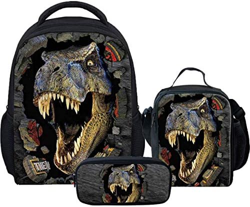 Cute Backpack Lunch Bag Preschool Bags for Kindergarten Little Kids with Dinosaur Pattern