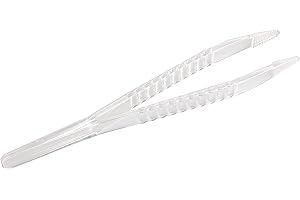LUERFLEX Disposable Sterile Forceps Tweezers 5inch 125mm Length Individually Wrapped Transparent White Pack of 12