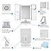Lighted Makeup Mirror with Magnification - Trifold Desktop+10x Magnifying Cosmetic Mirrors - Vanity Makeup Mirror with Led Lights - Battery or Electric - Already equipped with long 6.6 ft Cord+Charger