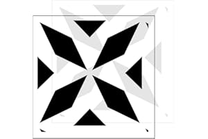 NEGEMEL 2Pcs Reusable Tile Stencils Large Accent Floor Stencils for Painting Floors Wall Stencils Paint Geometric Stencils for Walls,Patio,Floors,Fireplaces and Kitchen Backsplashes (Athena, 6''x6'')