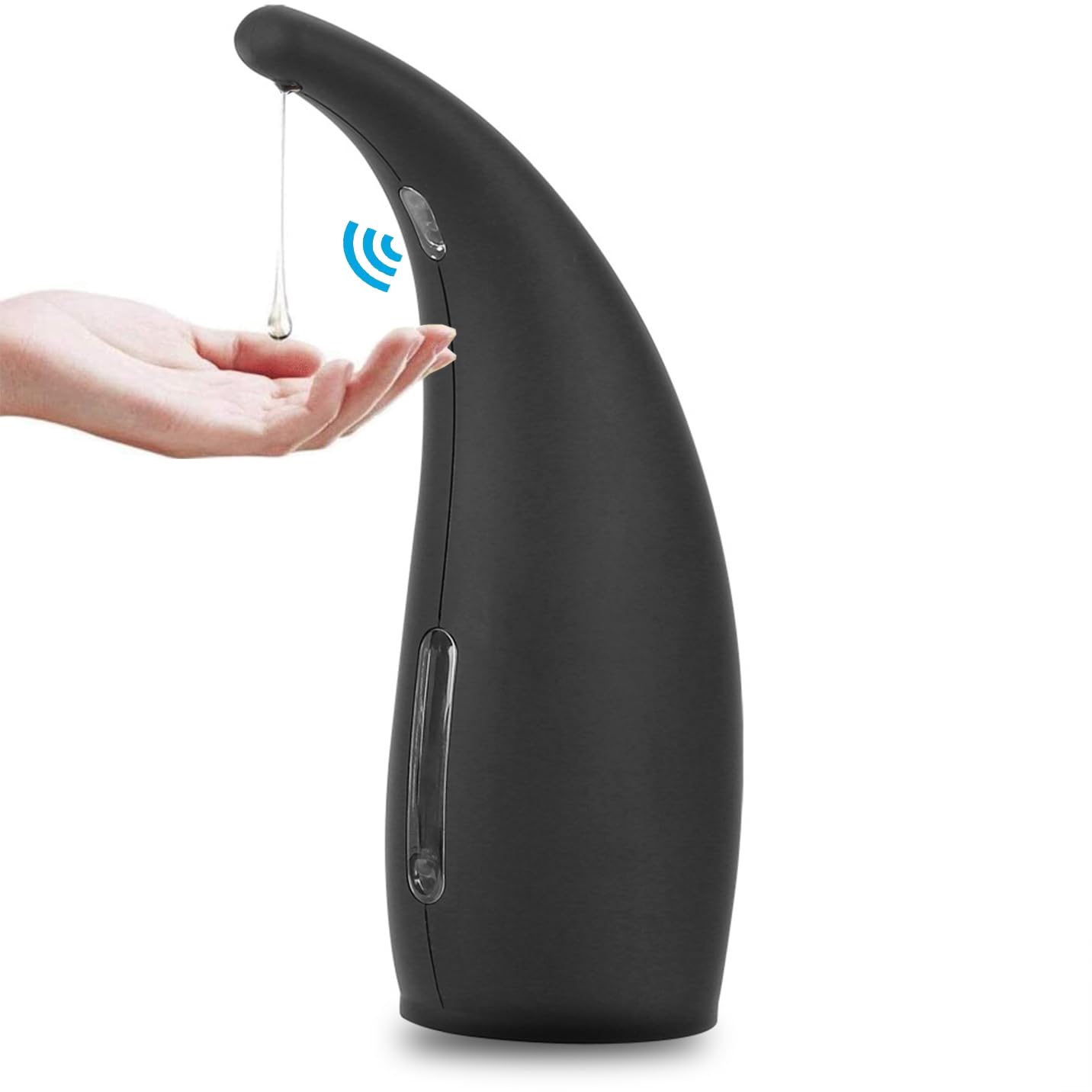 MIFULY Soap Dispenser Automatic, Touchless Liquid Soap Dispenser, with Infrared Motion Sensor Soap Dispenser Matte Black, Waterproof, 300ml/11oz