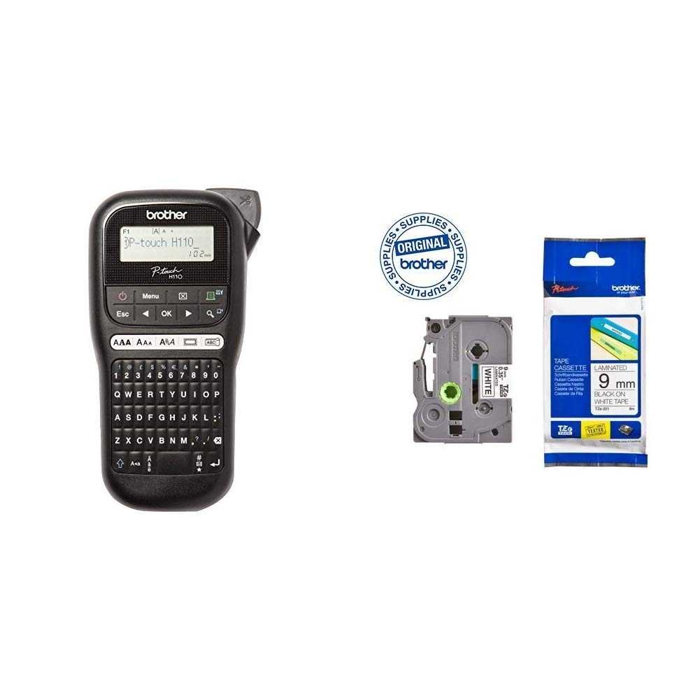 Brother PT-H110 Label Printer with TZe-221 Labelling Tape Cassette