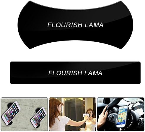 Cell Phone Holder, Anywhere Sticky Phone Holder, Flourish Lama Universal Gel Pads Sticker Anti Slip Nano Rubber Pads for Iphone and Mobile Phone, Black