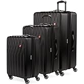 SwissGear 8018 Expandable Luggage Set, 3-Piece Hardside Luggage Set with Spinner Wheels