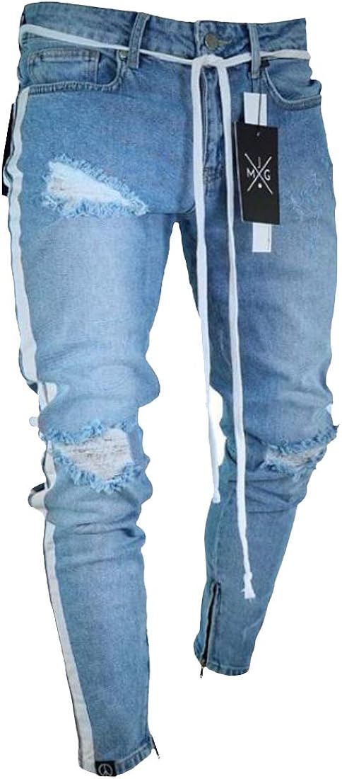 stripe denim jeans