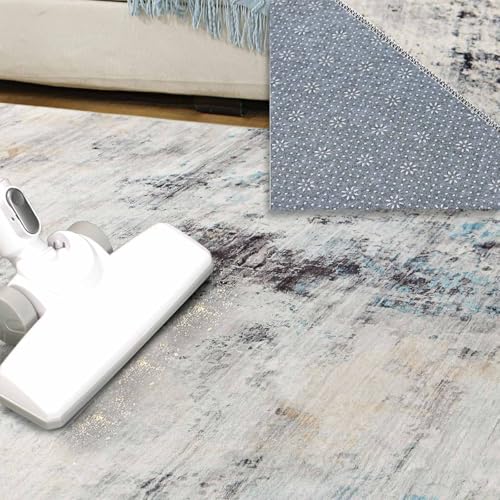 Calore - Tapetes Modernas Alfombras Abstractas Suaves para Sala de Estar/Recámara/Cocina y Comedor, Alfombra de Pelo Mediano para Decoración del Hogar (Gris 9, 6.5 ft x 9.8 ft (200×300cm))