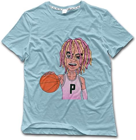 NDZZZ Men Personalized Stylish LIL-Pump Cotton Shirt For Training Small SkyBlue