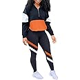 EOSIEDUR Women's Two Piece Outfits Zip Top Jacket and Elastic Waistband Pant Women Sweatsuit Tracksuit Sets