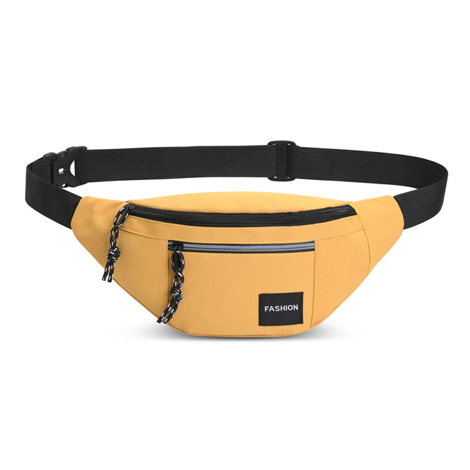 Long Keeper Waist Fanny Pack for Women Men, Waterproof Bum Bag Dog Walking Running Hiking Waist Packs with Adjustable Belt for Sport Travel Outdoor A-Yellow