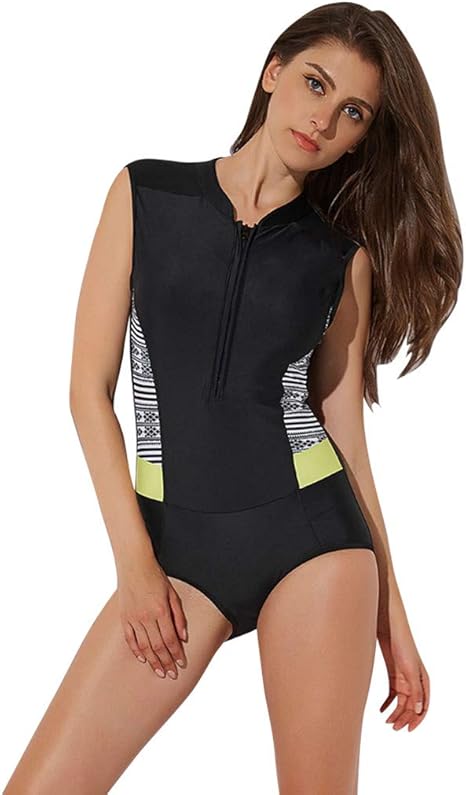 white zip front swimsuit