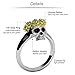 Skull Band with 14k Gold Halo EVBEA Unique Gothic Rose Crown Rings for Women