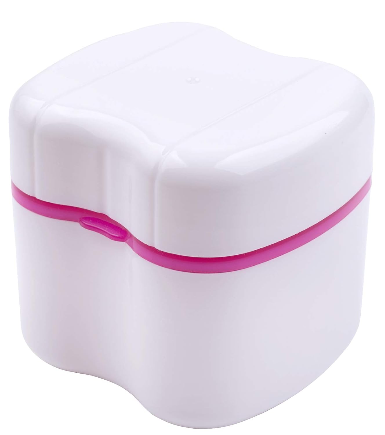 Denture Brush Retainer Case, Denture Case, Denture Cups Bath, Dentures Container with Basket Denture Holder for Travel, Mouth Guard Night Gum Retainer Container (pink) : Beauty