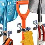 Shovel Holder Wall Mount, 10 Pack, Garden Tool Organizer for Garage, Broom Mop Holder Wall Mounted, Shovel Rack Wall Mount with Mounting Screws, Bonus 2 Garden Tool Hooks