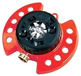 Dramm Duty Metal Base, Red 15021 ColorStorm 9-Pattern Premium Turret Sprinkler with Heavy-D