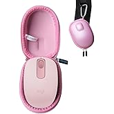 Anleo Durable Hard Travel Storage Case for Logitech M196 / Logitech M240 Wireless Mouse - Shockproof EVA Protective Case (Pink) (Pink)