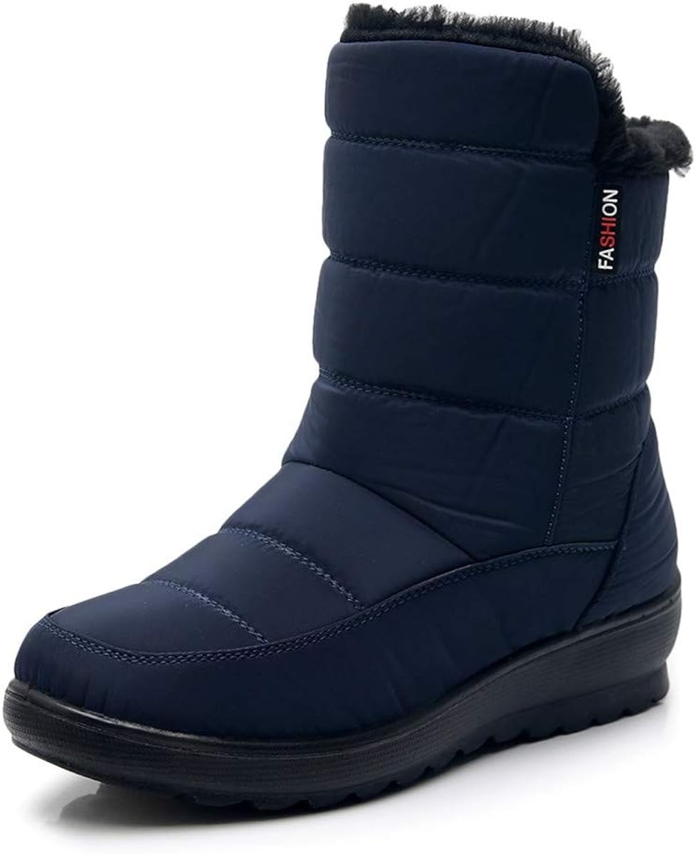 waterproof faux fur snow boots