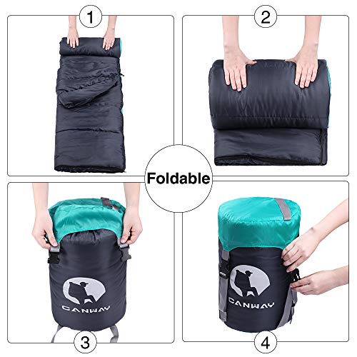 CANWAY Sleeping Bag with Compression Sack, Lightweight and Waterproof