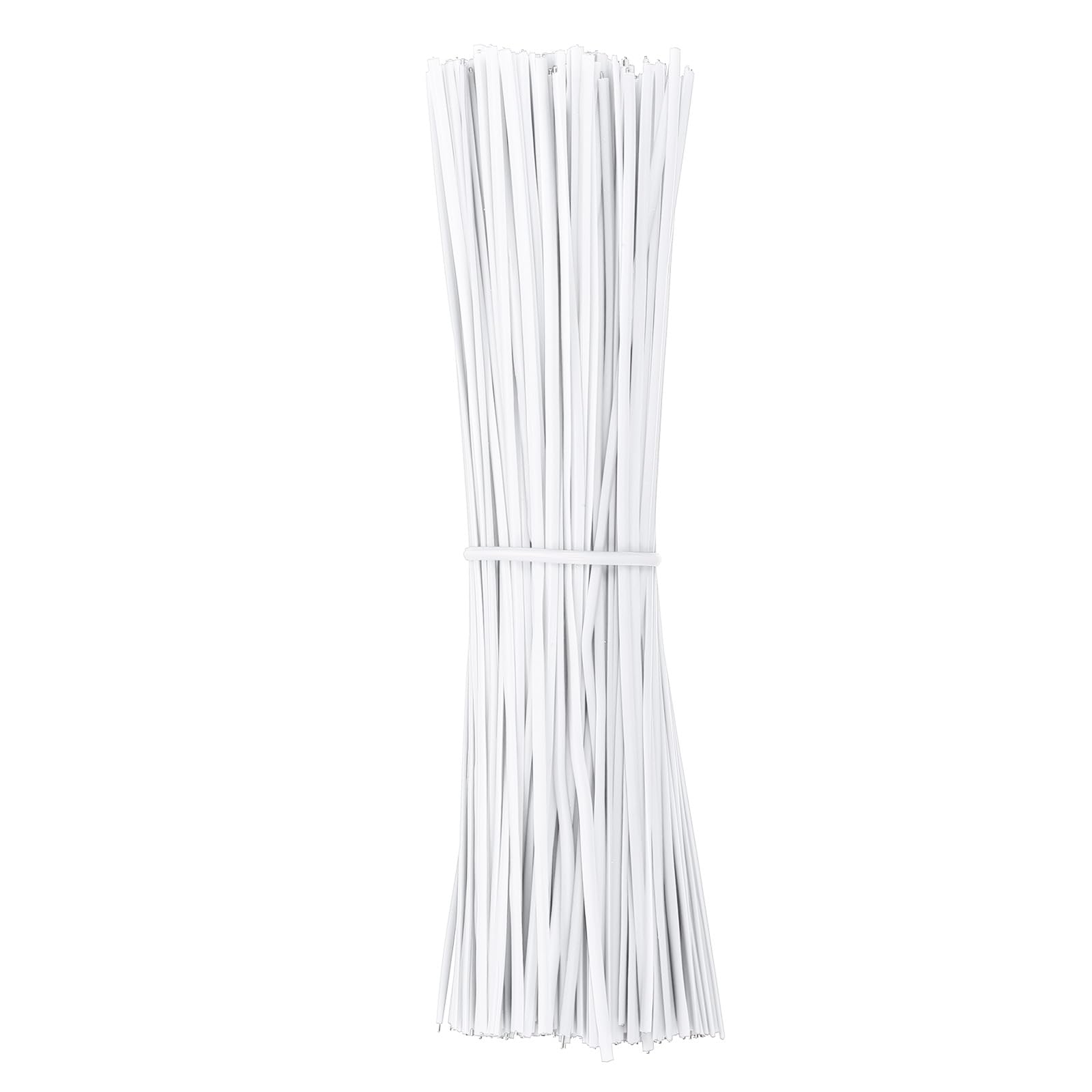 PATIKIL Plastic Twist Ties, 300 Pcs 6 Inch Reusable Cable Ties, 0.08 Inch Wide Bag Coated Ties for Household and Office Use, White