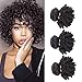 Kaibeilu Short Bob Brazilian Funmi Human Hair Bundles Bouncy Curly Hair Weave Afro Kinky Curly Virgin Hair Weave Unprocessed 8A Cheap Virgin Hair Extensions 100g/PC 1B Black (8 8 8 inches)