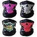 GAMPRO 4 Pcs Breathable Seamless Tube Skull Face Mask, Dust-proof Windproof Motorcycle Bicycle Bike Face Mask for Cycling, Hiking, Camping, Climbing, Fishing, Hunting, Motorcycling (1 Bundle)