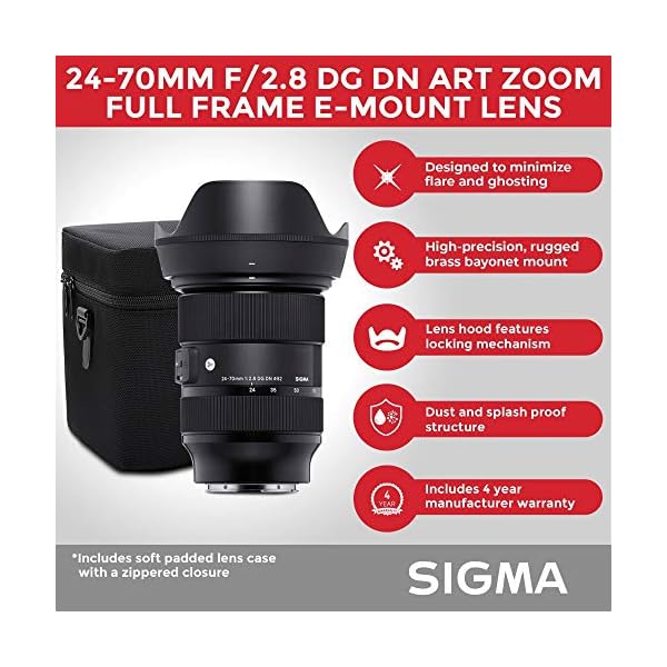 Sigma 24–70 mm f/2,8 DG DN, Art-Zoom-Vollformat-Objektiv, Sony-E-Mount-Objektiv mit robuster 1-TB-LaCie-Mini-Festplatte und 64-GB-SD-Karte, 3-teiliges Set – Bild 5