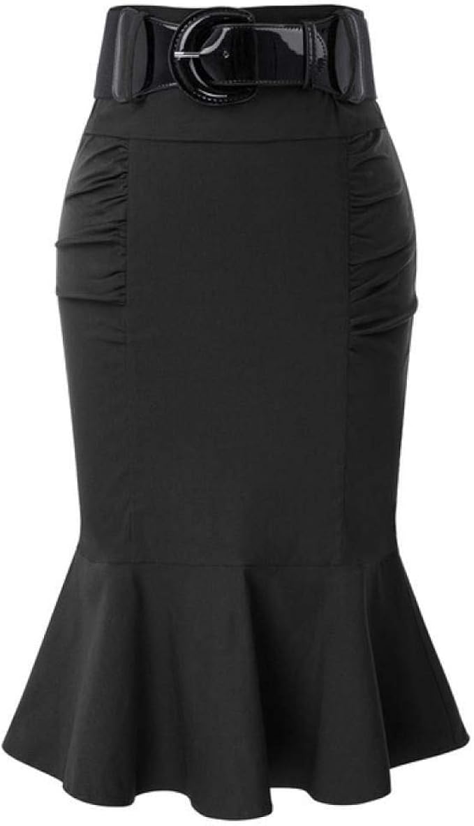 HUJINGLS Elegant Retro Hip Wrap Skirt at Amazon Women’s Clothing store