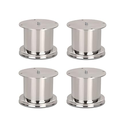 A & Y Traders Glossy Finish Stainless Steel Round Sofa Leg, 50 mm Tickness (6 inch) -4 Pieces