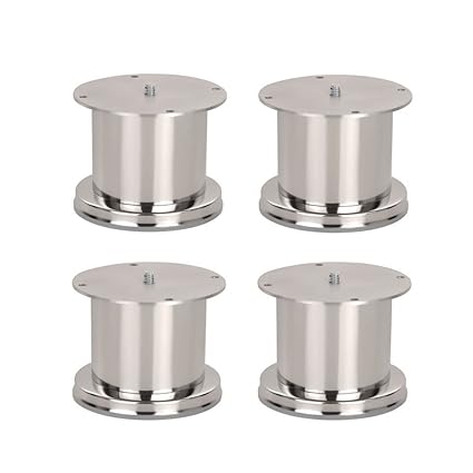 A & Y Traders Glossy Finish Stainless Steel Round Sofa Leg, 50 mm Tickness (6 inch) -4 Pieces