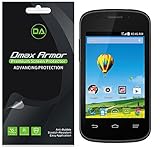 [6-Pack] Dmax Armor- ZTE Zinger Screen Protector Anti-Bubble High Definition Clear Shield - Lifetime Replacements Warranty- Retail Packaging